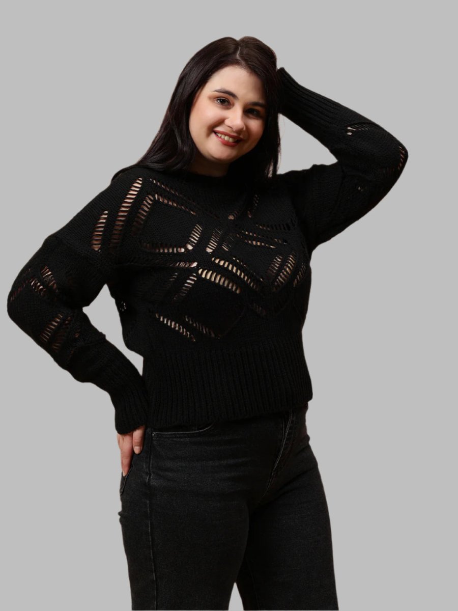 Gaiia Self Design Round Neck Pullover - GAIIA